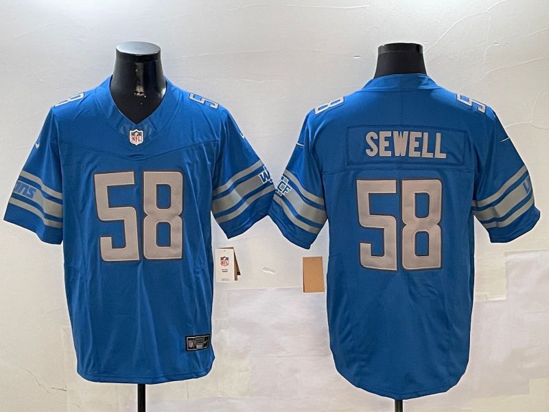 Men Detroit Lions #58 Sewell Blue three generations 2024 Nike Limited NFL Jersey style 0102->detroit lions->NFL Jersey